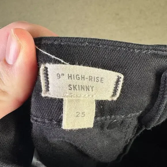 Madewell Black Jeans 9" High Rise Skinny Denim Lunar Wash US Womens 25 - Picture 4 of 8